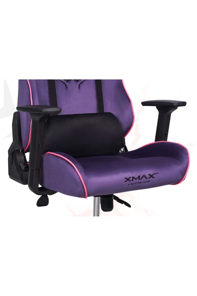 XMAX / Rio Plus Balerion Terletmez Kadife Kumaş Mor Gaming Oyuncu Koltuğu / 120 Kg Taşır - Resim 4