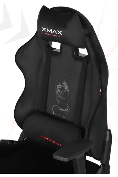 XMAX / Rio Balerion Terletmez Kadife Kumaş Siyah Gaming Oyuncu Koltuğu / 120 Kg Taşır ürün görseli
