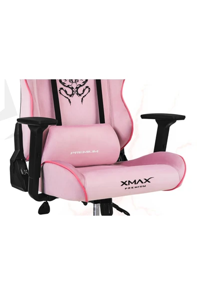 XMAX / Rio Balerion Terletmez Kadife Kumaş Pembe Gaming Oyuncu Koltuğu / 120 Kg Taşır - Resim 2