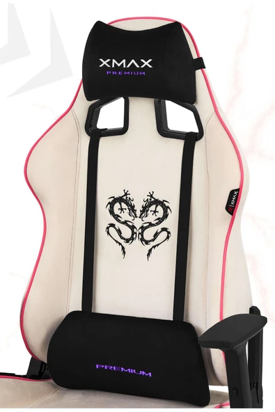 XMAX / Rio Plus Balerion Terletmez Kadife Kumaş Beyaz Gaming Oyuncu Koltuğu / 120 Kg Taşır ürün görseli