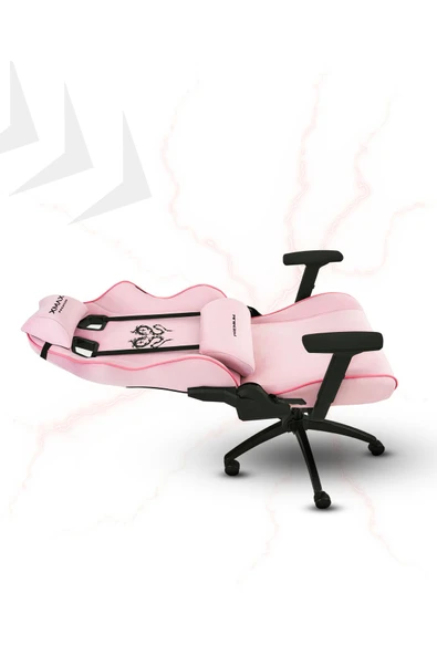 XMAX / Rio Balerion Terletmez Kadife Kumaş Pembe Gaming Oyuncu Koltuğu / 120 Kg Taşır - Resim 2