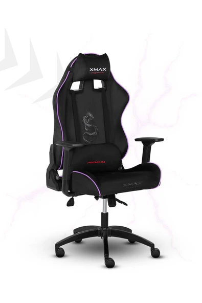 XMAX / Rio Balerion Terletmez Kadife Kumaş Siyah Gaming Oyuncu Koltuğu / 120 Kg Taşır - Resim 6