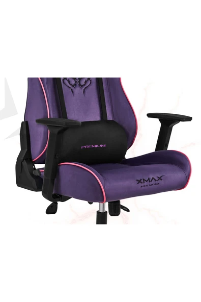 XMAX / Rio Plus Balerion Terletmez Kadife Kumaş Mor Gaming Oyuncu Koltuğu / 120 Kg Taşır - Resim 4