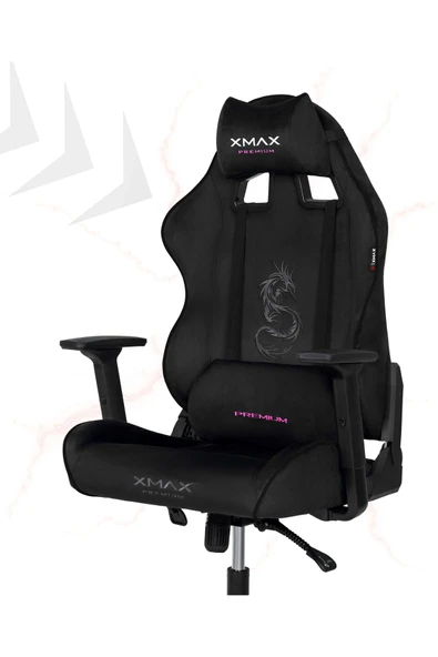 XMAX / Rio Balerion Terletmez Kadife Kumaş Siyah Gaming Oyuncu Koltuğu / 120 Kg Taşır - Resim 2