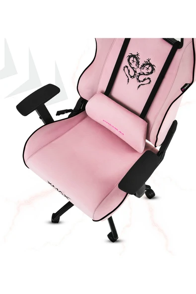 XMAX / Rio Balerion Terletmez Kadife Kumaş Pembe Gaming Oyuncu Koltuğu / 120 Kg Taşır - Resim 2