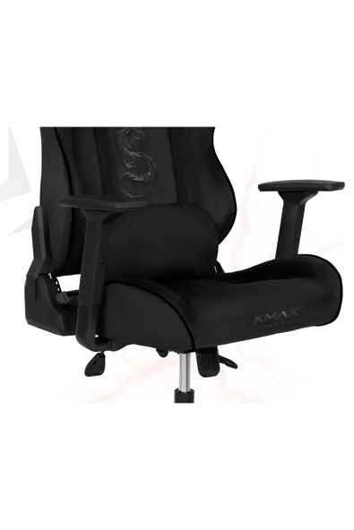 XMAX / Rio Balerion Terletmez Kadife Kumaş Siyah Gaming Oyuncu Koltuğu / 120 Kg Taşır - Resim 2