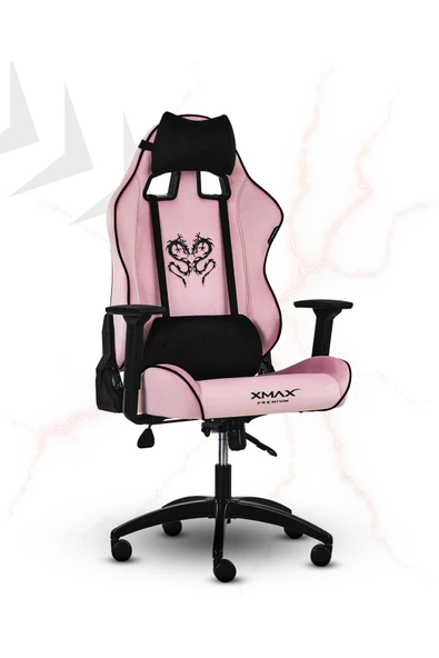 XMAX / Rio Balerion Terletmez Kadife Kumaş Pembe Gaming Oyuncu Koltuğu / 120 Kg Taşır - Resim 3