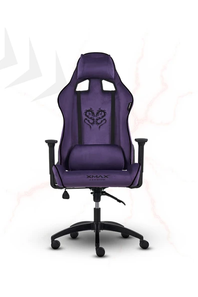 XMAX / Rio Plus Balerion Terletmez Kadife Kumaş Mor Gaming Oyuncu Koltuğu / 120 Kg Taşır - Resim 3