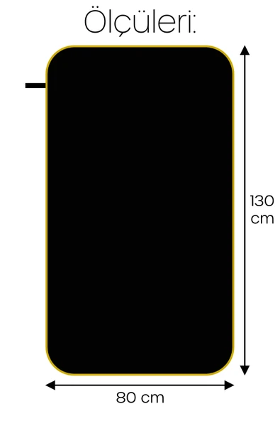 Unisex Mikrofiber Plaj Havlusu 80x130 cm Yumuşak Dokulu Deniz Banyo Sporcu Havlusu Large Boy Siyah - Resim 3