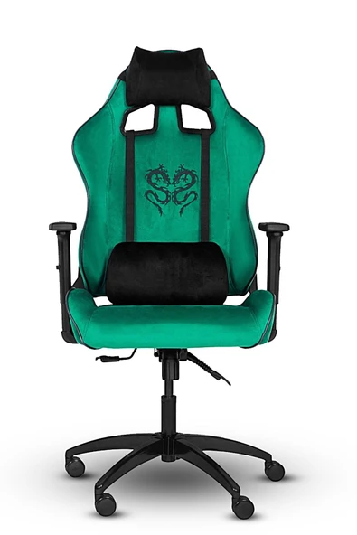 XMAX / Rio Balerion Terletmez Kadife Kumaş Yeşil Gaming Oyuncu Koltuğu / 120 Kg Taşır - Resim 3