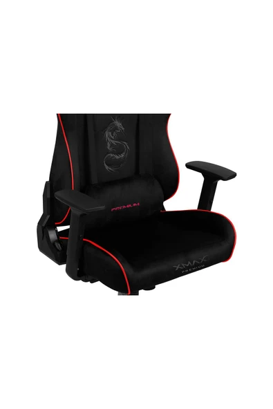 XMAX / Rio Pus Balerion Terletmez Kadife Kumaş Siyah Gaming Oyuncu Koltuğu / 120 Kg Taşır - Resim 5