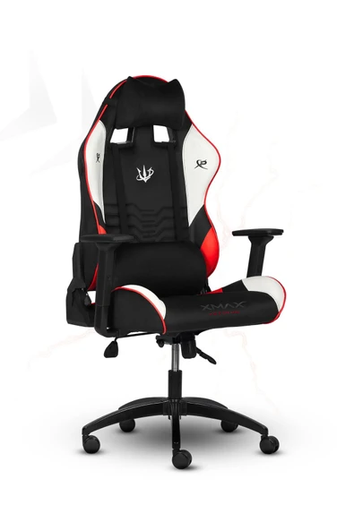 XMAX / Rio Terletmez Kısmi Derili Kadife Kumaş Kırmızı Siyah Gaming Oyuncu Koltuğu / 120 Kg Taşır - Resim 4