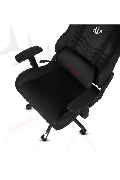 XMAX / Rio Terletmez Kısmi Derili Kadife Kumaş Kırmızı Siyah Gaming Oyuncu Koltuğu / 120 Kg Taşır - Resim 5