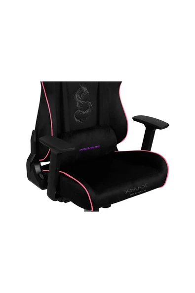 XMAX / Rio Pus Balerion Terletmez Kadife Kumaş Siyah Gaming Oyuncu Koltuğu / 120 Kg Taşır - Resim 5