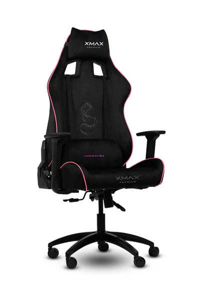 XMAX / Rio Pus Balerion Terletmez Kadife Kumaş Siyah Gaming Oyuncu Koltuğu / 120 Kg Taşır - Resim 4