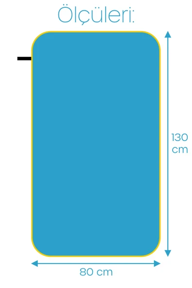 Unisex Mikrofiber Plaj Havlusu 80x130 cm Yumuşak Dokulu Deniz Banyo Sporcu Havlusu Large Boy Turkuaz - Resim 3