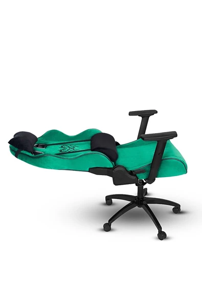 XMAX / Rio Balerion Terletmez Kadife Kumaş Yeşil Gaming Oyuncu Koltuğu / 120 Kg Taşır - Resim 4