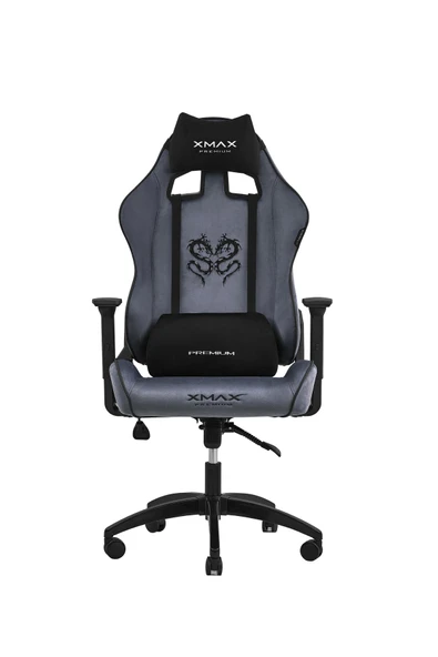 XMAX / Rio Balerion Antrasit Gri Kadife Terletmez Kumaş Gaming Oyuncu Koltuğu / 120 Kg Taşır - Resim 6
