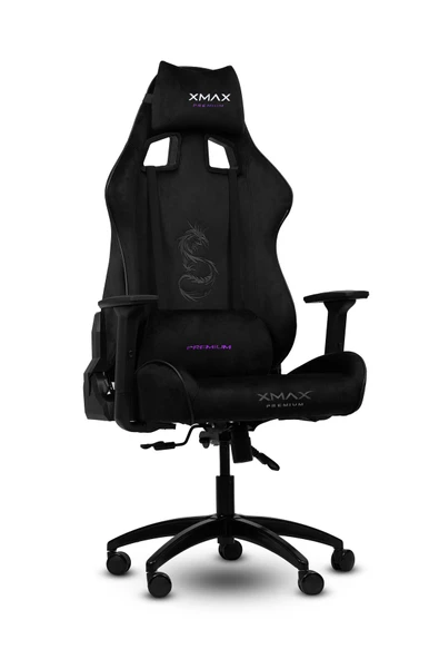 XMAX / Rio Pus Balerion Terletmez Kadife Kumaş Siyah Gaming Oyuncu Koltuğu / 120 Kg Taşır - Resim 5