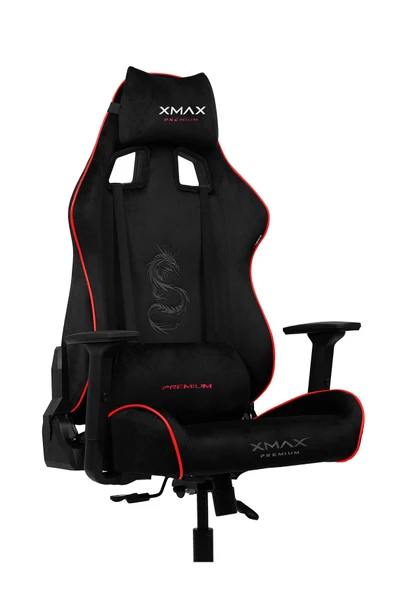 XMAX / Rio Pus Balerion Terletmez Kadife Kumaş Siyah Gaming Oyuncu Koltuğu / 120 Kg Taşır - Resim 2