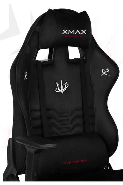 XMAX / Rio Terletmez Kısmi Derili Kadife Kumaş Kırmızı Siyah Gaming Oyuncu Koltuğu / 120 Kg Taşır ürün görseli