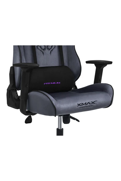 XMAX / Rio Balerion Antrasit Gri Kadife Terletmez Kumaş Gaming Oyuncu Koltuğu / 120 Kg Taşır - Resim 2
