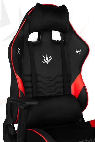 XMAX / Rio Terletmez Kısmi Derili Kadife Kumaş Kırmızı Siyah Gaming Oyuncu Koltuğu / 120 Kg Taşır ürün görseli