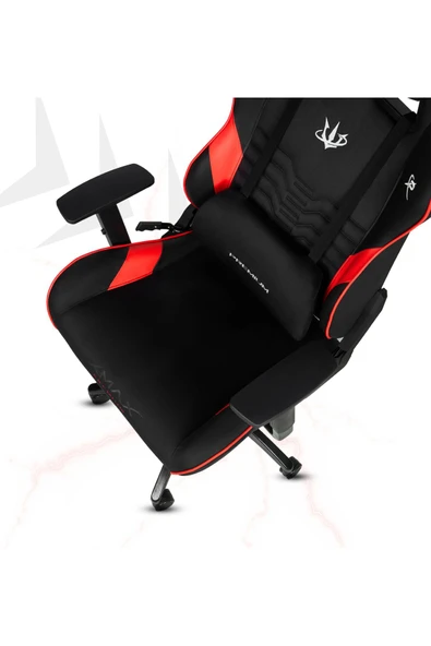 XMAX / Rio Terletmez Kısmi Derili Kadife Kumaş Kırmızı Siyah Gaming Oyuncu Koltuğu / 120 Kg Taşır - Resim 6