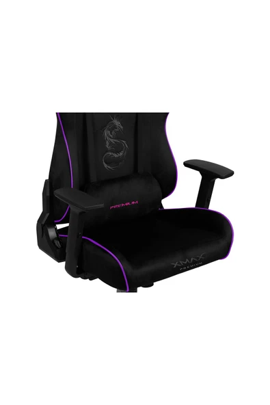 XMAX / Rio Pus Balerion Terletmez Kadife Kumaş Siyah Gaming Oyuncu Koltuğu / 120 Kg Taşır - Resim 4