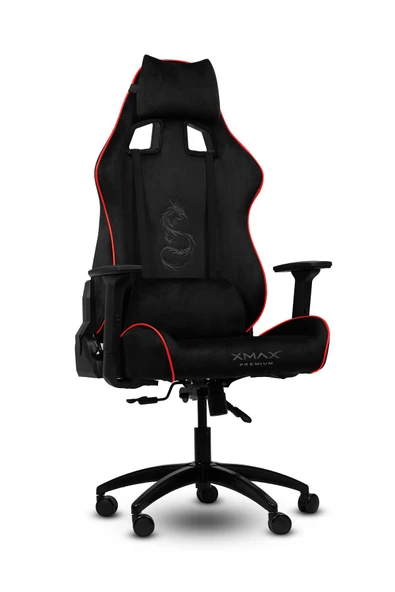 XMAX / Rio Pus Balerion Terletmez Kadife Kumaş Siyah Gaming Oyuncu Koltuğu / 120 Kg Taşır - Resim 2