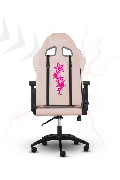 XMAX / Rio Love Açık Pembe Su İtici Lüks Kadife Şönil Kumaş Oyuncu Koltuğu / 120 KG Taşıma - Resim 2