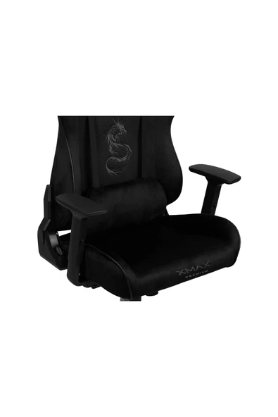 XMAX / Rio Pus Balerion Terletmez Kadife Kumaş Siyah Gaming Oyuncu Koltuğu / 120 Kg Taşır - Resim 4