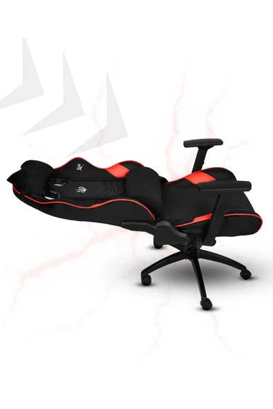 XMAX / Rio Terletmez Kısmi Derili Kadife Kumaş Kırmızı Siyah Gaming Oyuncu Koltuğu / 120 Kg Taşır - Resim 2