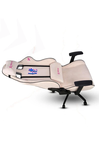 XMAX / Rio Plus Love Açık Pembe Su İtici Lüks Kadife Şönil Kumaş Oyuncu Koltuğu / 120 KG Taşıma - Resim 6