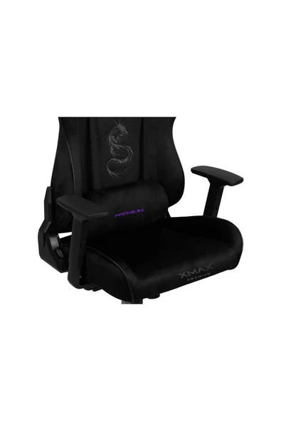 XMAX / Rio Pus Balerion Terletmez Kadife Kumaş Siyah Gaming Oyuncu Koltuğu / 120 Kg Taşır - Resim 3