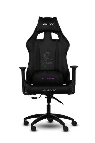 XMAX / Rio Pus Balerion Terletmez Kadife Kumaş Siyah Gaming Oyuncu Koltuğu / 120 Kg Taşır - Resim 2