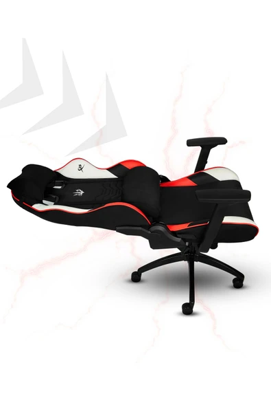 XMAX / Rio Terletmez Kısmi Derili Kadife Kumaş Kırmızı Siyah Gaming Oyuncu Koltuğu / 120 Kg Taşır - Resim 3