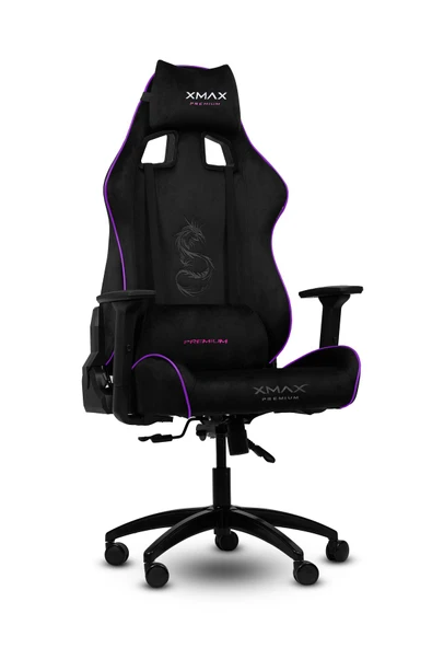 XMAX / Rio Pus Balerion Terletmez Kadife Kumaş Siyah Gaming Oyuncu Koltuğu / 120 Kg Taşır - Resim 3