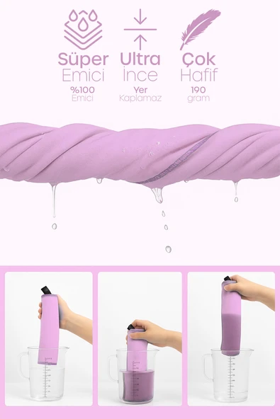 Unisex Mikrofiber Plaj Havlusu 80x130 cm Yumuşak Dokulu Deniz Banyo Sporcu Havlusu Large Boy Mor - Resim 8