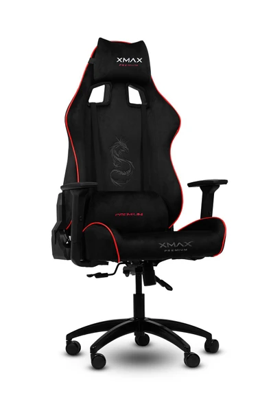 XMAX / Rio Pus Balerion Terletmez Kadife Kumaş Siyah Gaming Oyuncu Koltuğu / 120 Kg Taşır - Resim 3