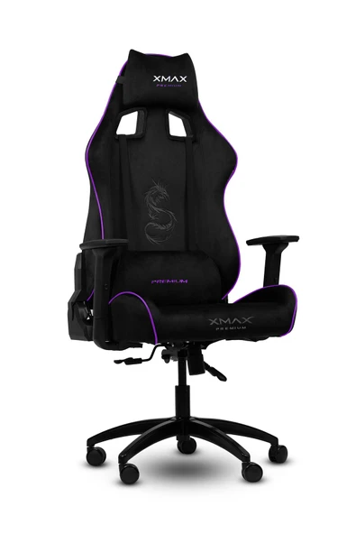 XMAX / Rio Pus Balerion Terletmez Kadife Kumaş Siyah Gaming Oyuncu Koltuğu / 120 Kg Taşır - Resim 3