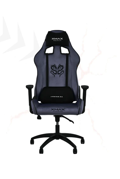 XMAX / Rio Plus Balerion Terletmez Kadife Kumaş Antrasit Gaming Oyuncu Koltuğu / 120 Kg Taşır - Resim 2