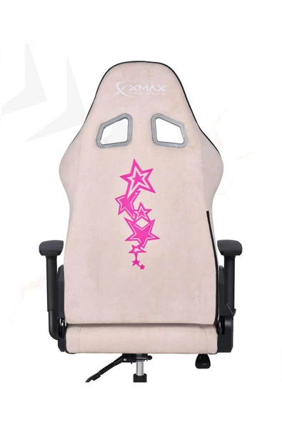 XMAX / Rio Plus Love Açık Pembe Su İtici Lüks Kadife Şönil Kumaş Oyuncu Koltuğu / 120 KG Taşıma - Resim 2