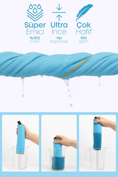 Unisex Mikrofiber Plaj Havlusu 80x130 cm Yumuşak Dokulu Deniz Banyo Sporcu Havlusu Large Boy Turkuaz - Resim 8