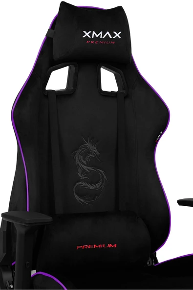 XMAX / Rio Pus Balerion Terletmez Kadife Kumaş Siyah Gaming Oyuncu Koltuğu / 120 Kg Taşır ürün görseli