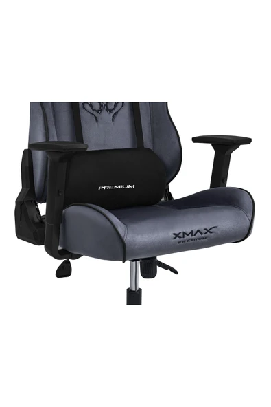 XMAX / Rio Balerion Antrasit Gri Kadife Terletmez Kumaş Gaming Oyuncu Koltuğu / 120 Kg Taşır - Resim 3