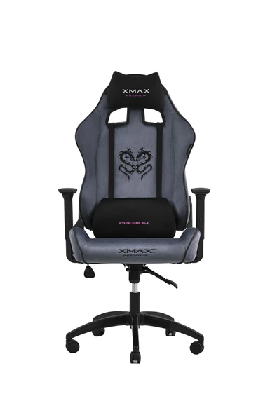 XMAX / Rio Balerion Antrasit Gri Kadife Terletmez Kumaş Gaming Oyuncu Koltuğu / 120 Kg Taşır - Resim 3