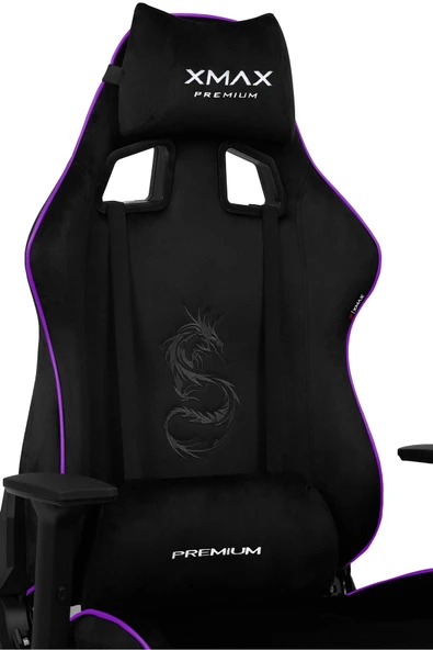 XMAX / Rio Pus Balerion Terletmez Kadife Kumaş Siyah Gaming Oyuncu Koltuğu / 120 Kg Taşır ürün görseli