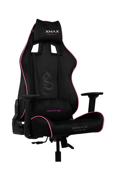 XMAX / Rio Pus Balerion Terletmez Kadife Kumaş Siyah Gaming Oyuncu Koltuğu / 120 Kg Taşır - Resim 2