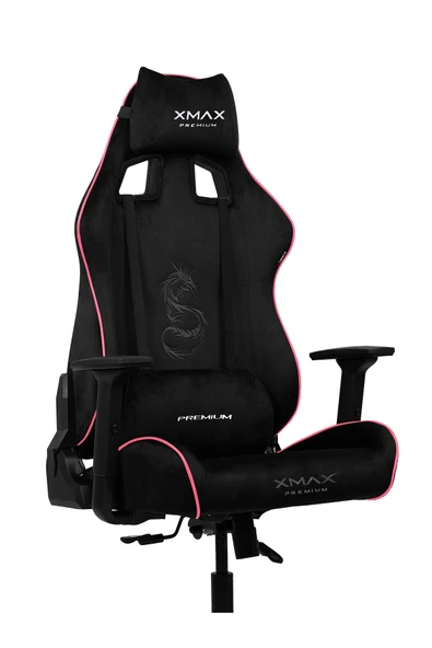 XMAX / Rio Pus Balerion Terletmez Kadife Kumaş Siyah Gaming Oyuncu Koltuğu / 120 Kg Taşır - Resim 5